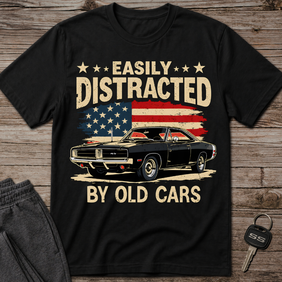 Easily Distracted by Old Cars T-Shirt